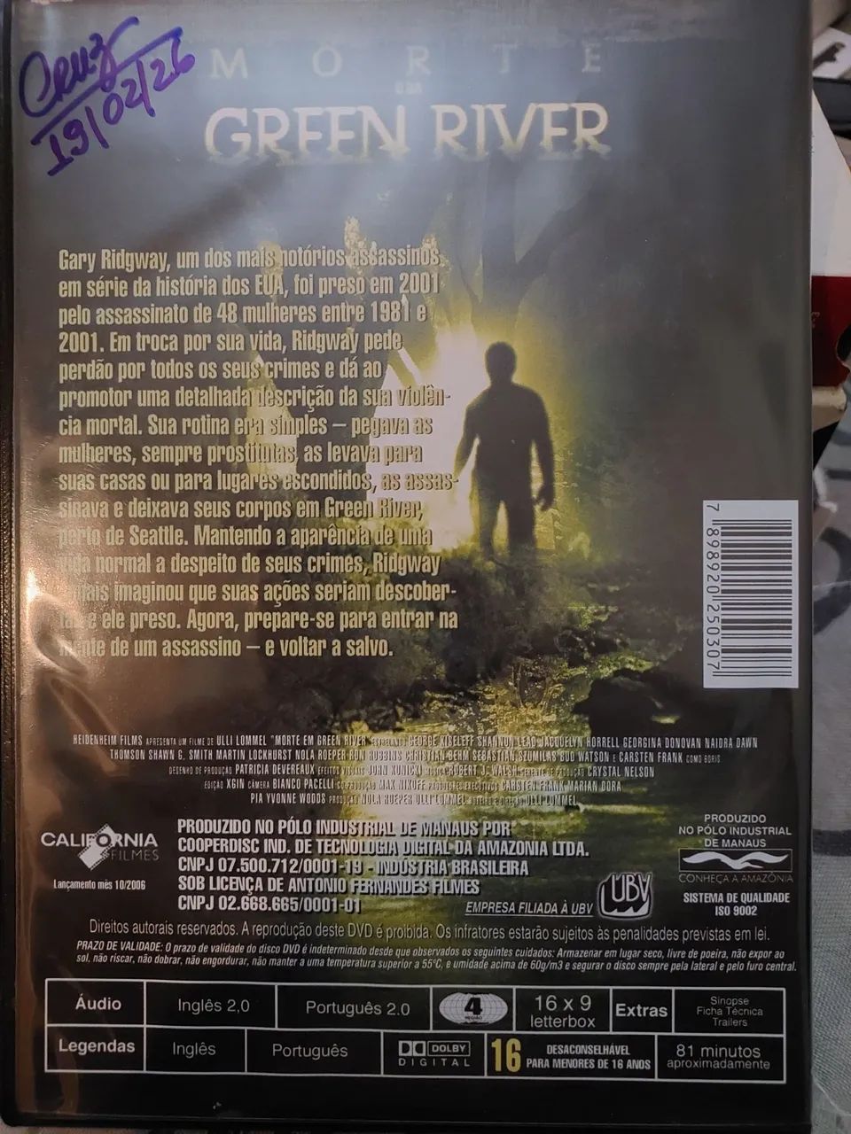 Filme DVD MORTE EM GREEN RIVER - Foto 2