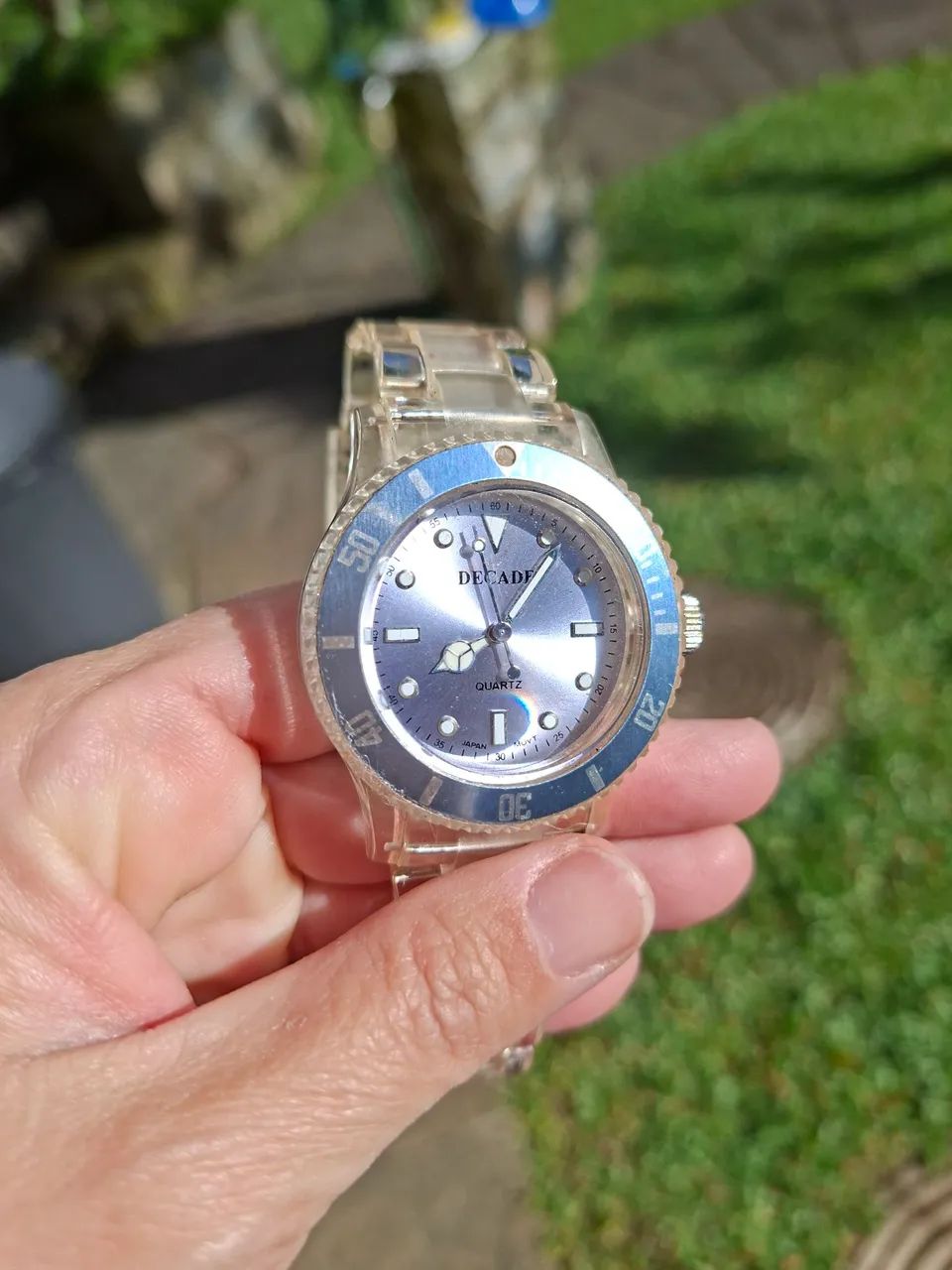Relógio quartz decade trasparente