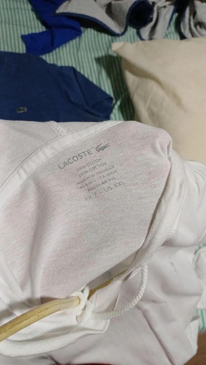Casaco Lacoste original branco com capuz  - Foto 2