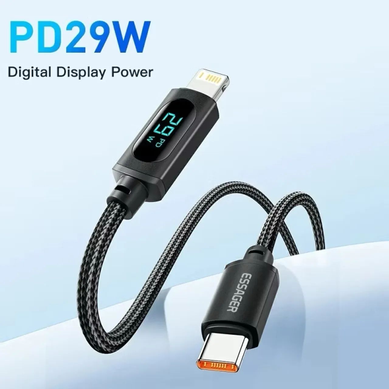 Cabo Essager Tipo C para Lightning com Display Digital Para Iphone - Foto 2