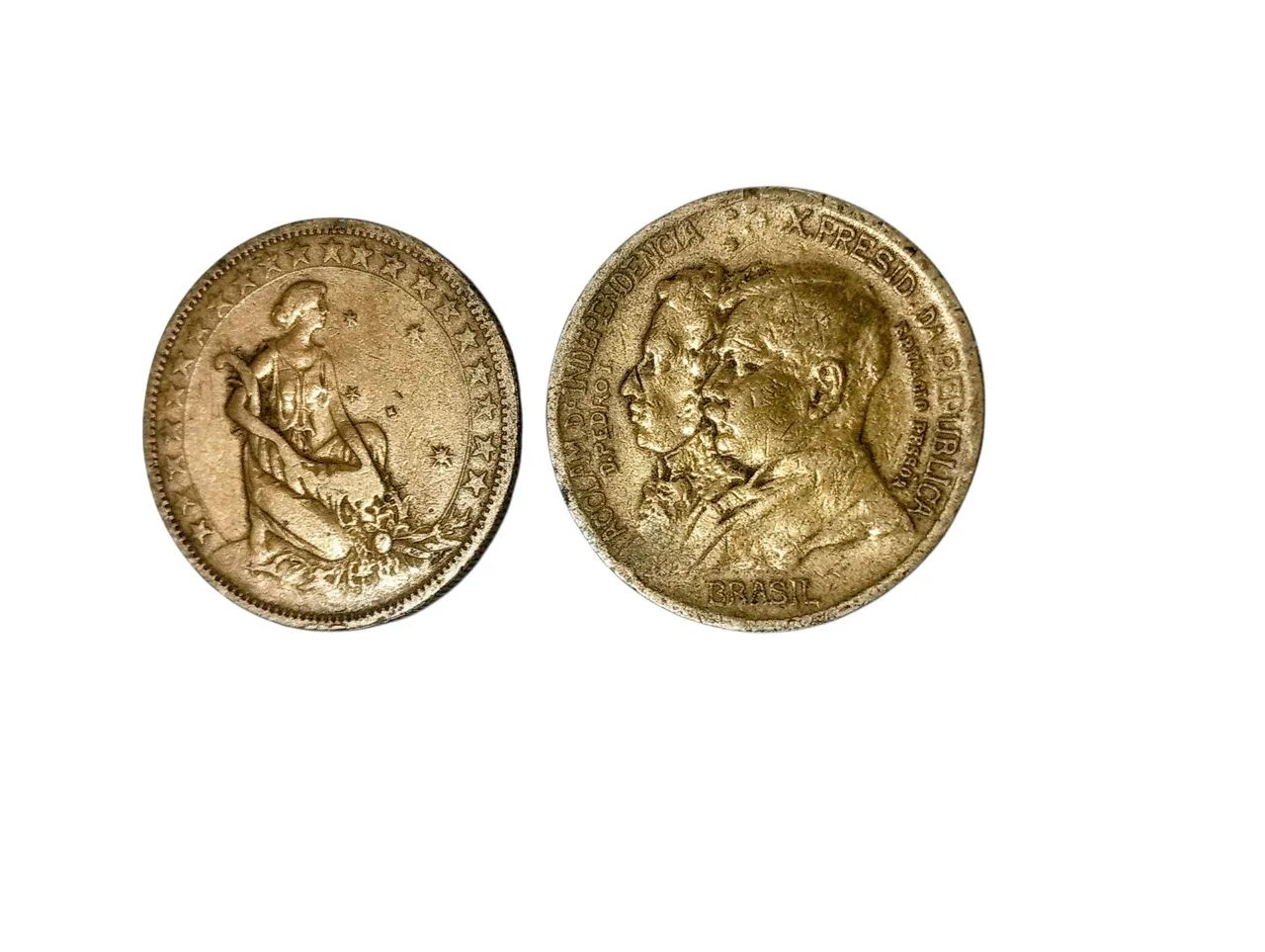 Duas moedas de 1000 réis de 1922 e 1927 - Foto 2