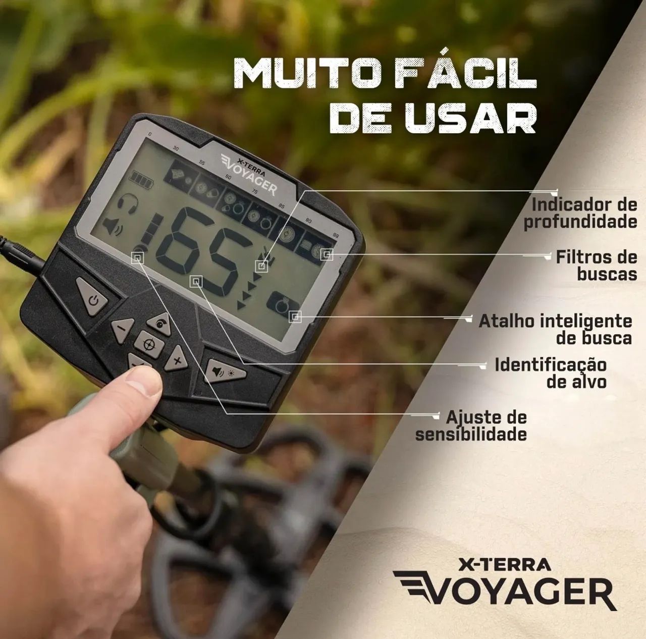 Detector De Metais Voyager Com Kit (pá, Fones E Mochila)