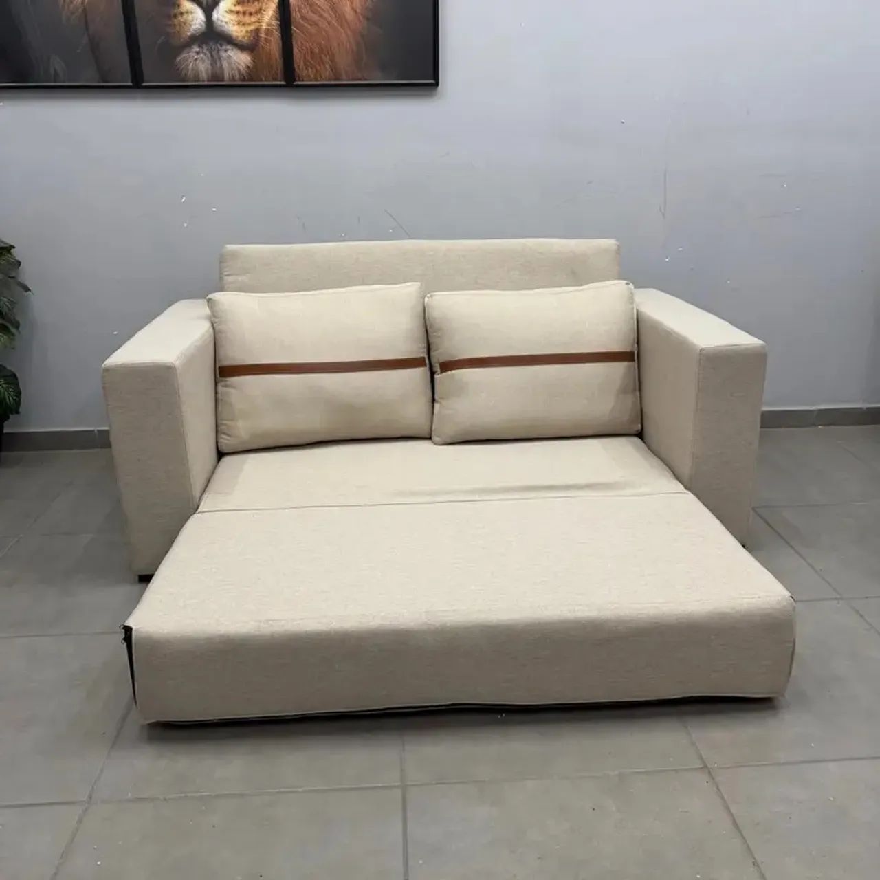 Sofá Cama Duratto 3 Lugares Retrátil 180cm Tecido Linho Entrega Rápida