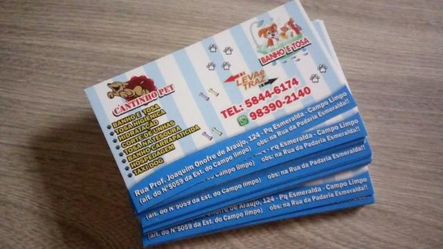 Oferta 3000 cartões visitas 99,00 p/ 1000unds 49,00 panfletos 99,00 folhinhas banner - Foto 4