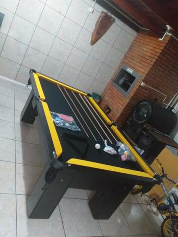 Mesa de Sinuca e Bilhar Cor Branca Tecido Preto Mod. BKGU4015 - Foto 3