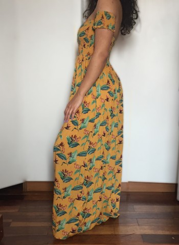 Vestido Amarelo Florido Forever 21