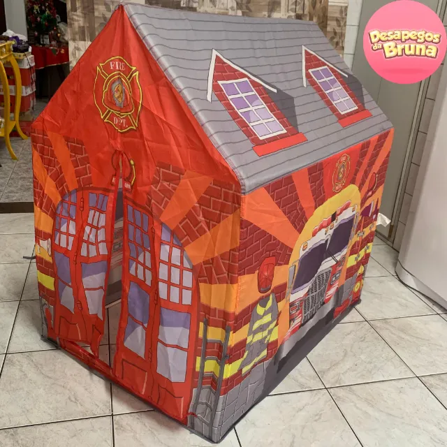 Tenda Spiderman House com túnel dobrável e aranha vermelha