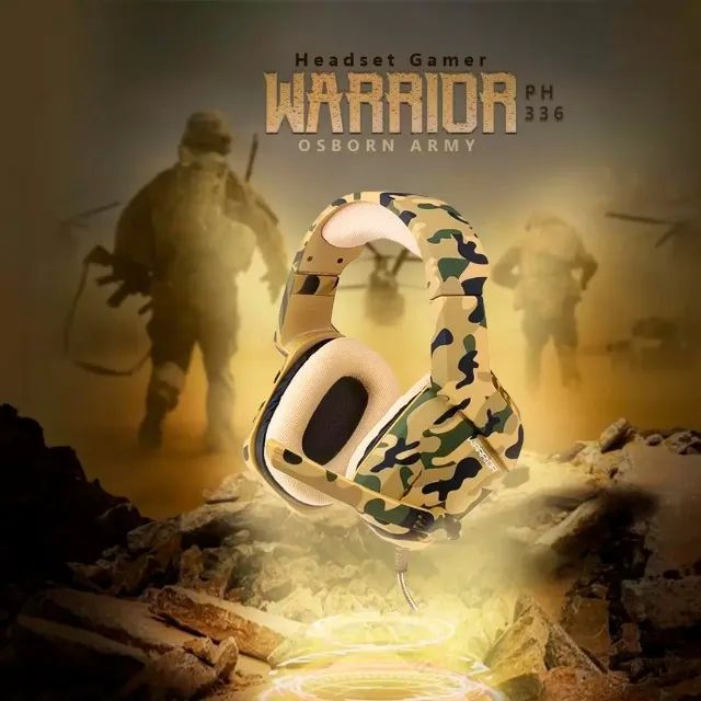 Headset Gamer Warrior Straton, LeD Branco, Cabo Usb Drivers 50mm