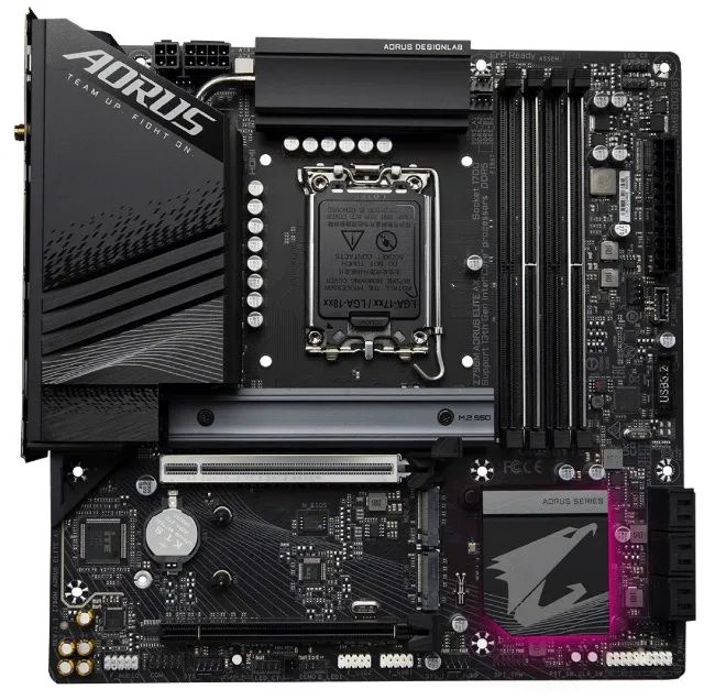 Placa Mãe LGA1700 Z790M DDR5 12ª/13ª/14ª Geração Aorus Elite AX WI-FI/BT/m-ATX - WZetta  - Foto 5