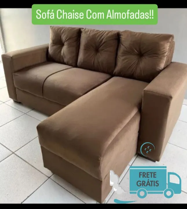 Super Promoção deSofá Chaise Com AlmoFadas +Frete Grátis!!