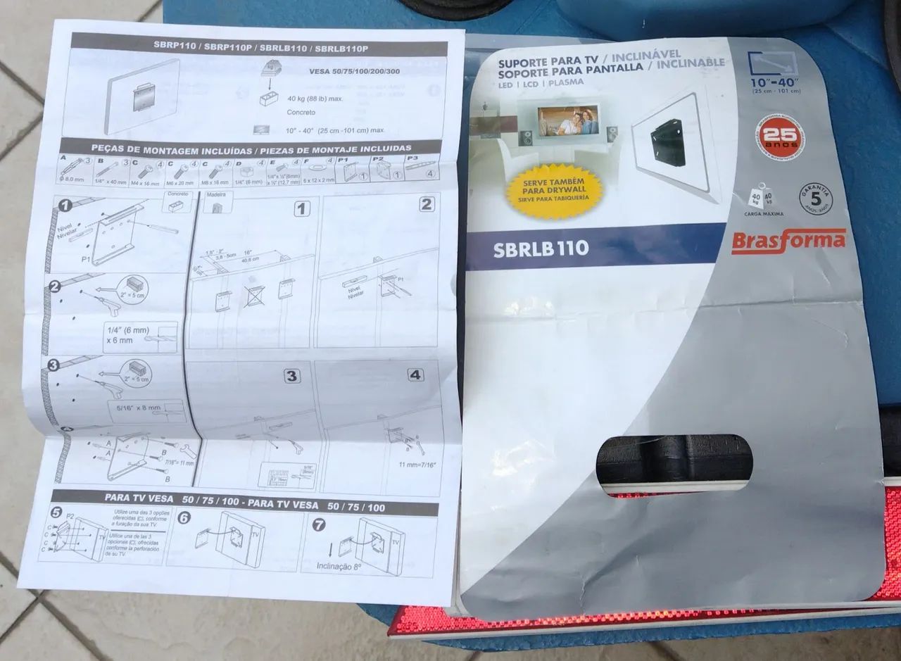 Suporte para TV SBRLB110 - Inclinável - 130 LCD Plasma - Foto 5