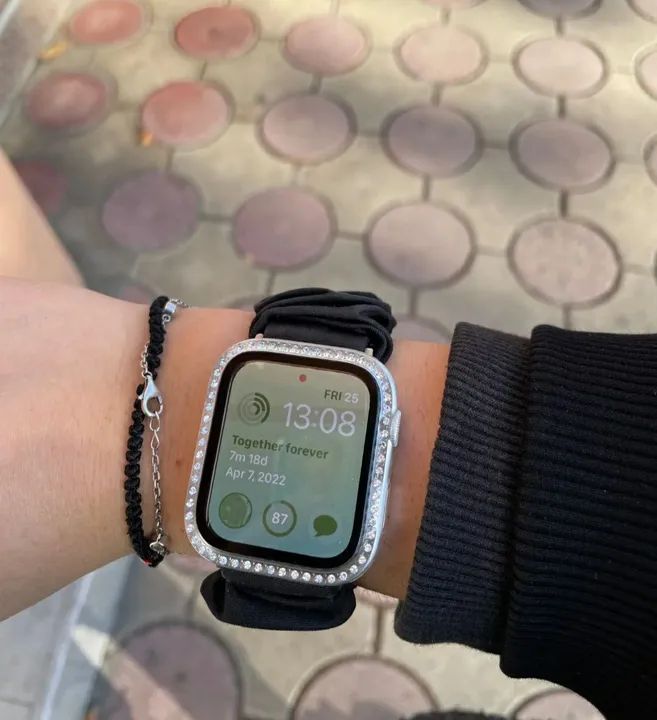 Case De Proteção C/Vidro Temperado e Strass, Apple watch e Linha IWO. Várias Cores - Foto 5