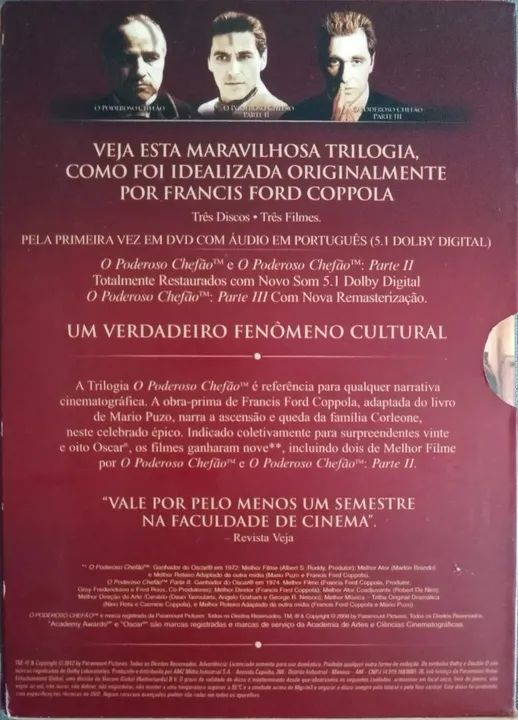 Dvd Trilogia - O Poderoso Chefão - Original  - Foto 3