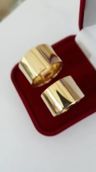 aliança moeda Antiga cor de Ouro 12mm - Foto 5