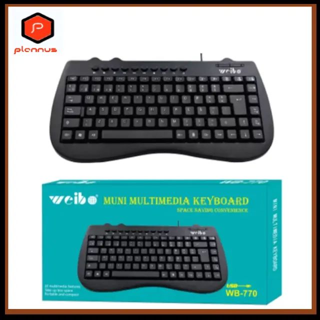 Mini Teclado Multimídia WB-770 USB Compacto ReduzidoWeibo (z466)  - Foto 2