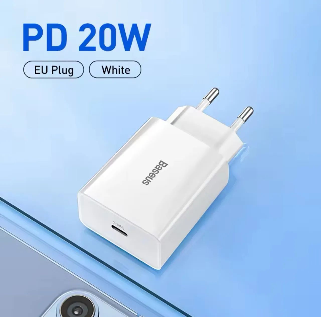 Carregador Baseus PD 20W - EU - Branco