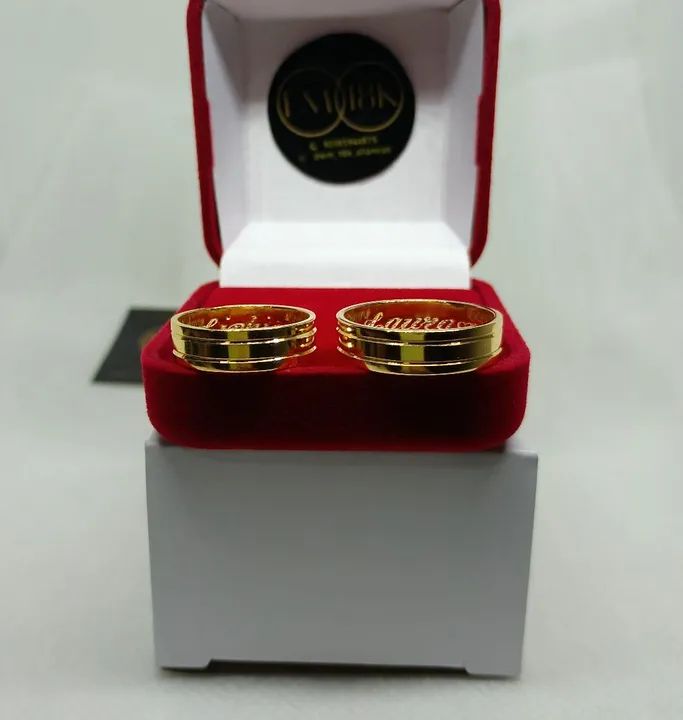 Prata banhado a Ouro - Alianças modelos com 6mm - Foto 5