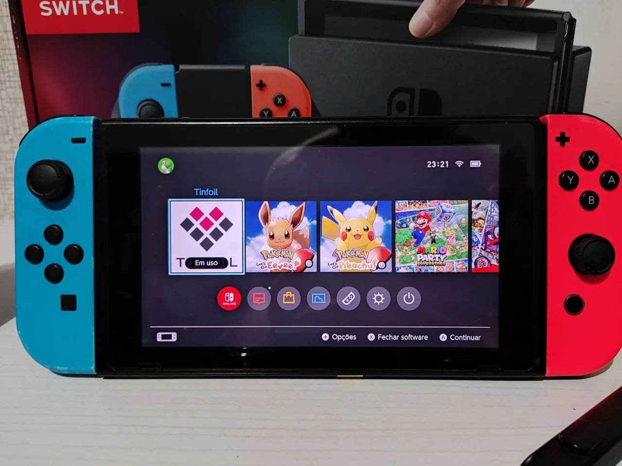 Nintendo Switch V1 desbloqueado por chip+ cartão SD 128gb. - Foto 2