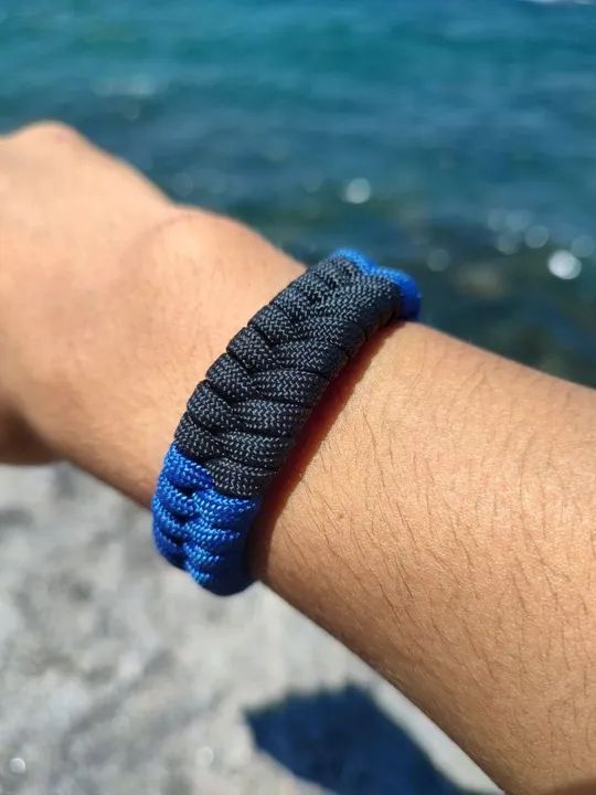 Pulseira Paracord 550 Faixa Jiu-Jitsu Oss BJJ Bracelete Artesanal Personalize Cor e Graus - Foto 3