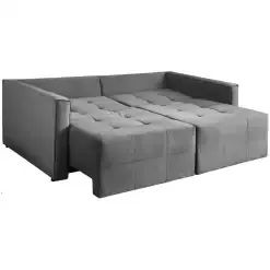  Sofá Cama Berlim 3 Lugares Retrátil Tecido Linho 200cm Aifos - Foto 2