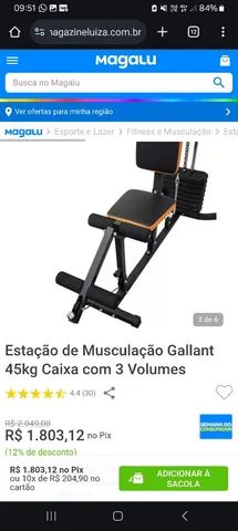 Estação de Musculação Gallant 45kg Caixa com 3 Volumes 