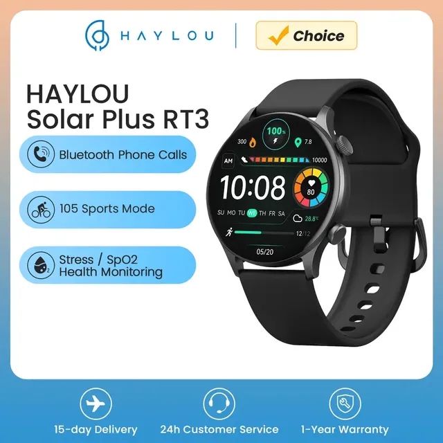 Relógio Smartwhatch Haylou RT3, Chamada, Notificações, Amoled