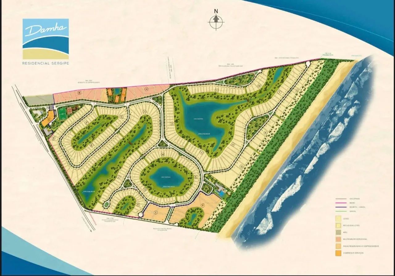 Lote condomínio Damha. Pé na areia.