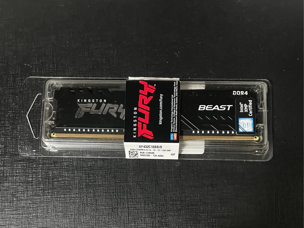 Memória RAM Kingston Fury Beast, 8GB, 3200MHz, DDR4, CL16, Preto  - Foto 2