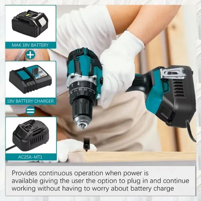 Conversor 110v para dc 18v para ferramenta Makita sem fio 18v - Foto 2