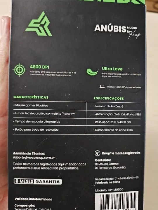 Mouse gamer com led e atalhos Anubis MU006 4800 dpi - Anápolis  - Foto 5