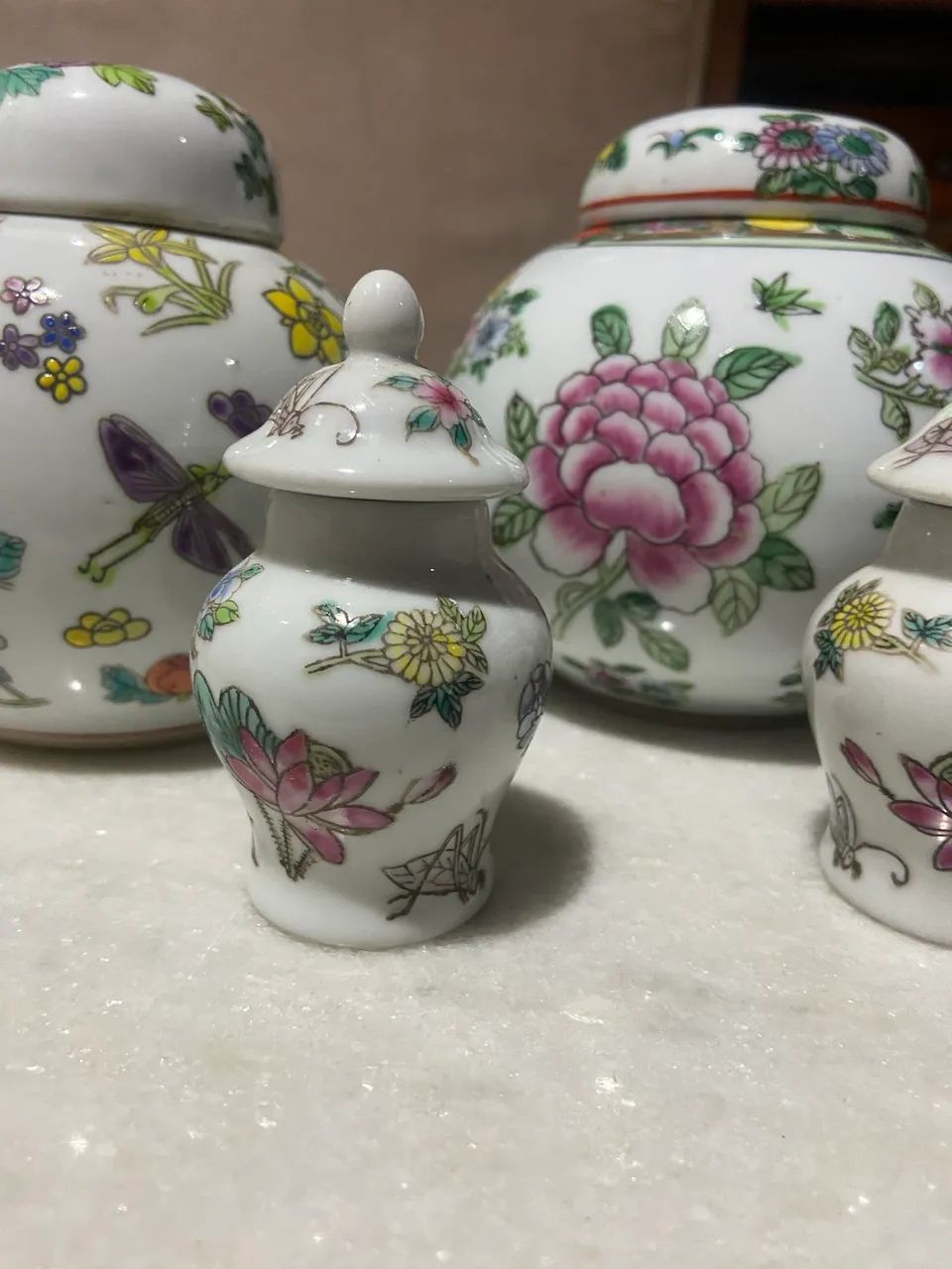 4 potiches chineses tem floral lindos! - Foto 3