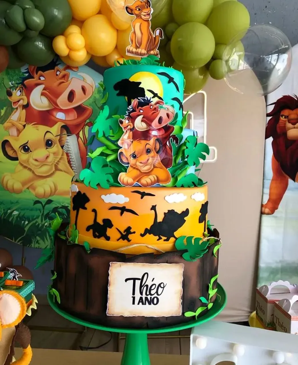 Bolo Cenográfico Tema Rei Leão - Aniversário Theo