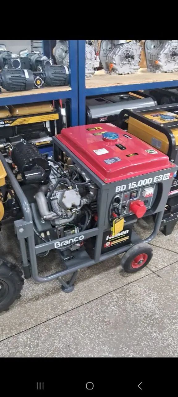 GERADOR A DIESEL 14KVA TRIF 127/220V BD15000 BRANCO