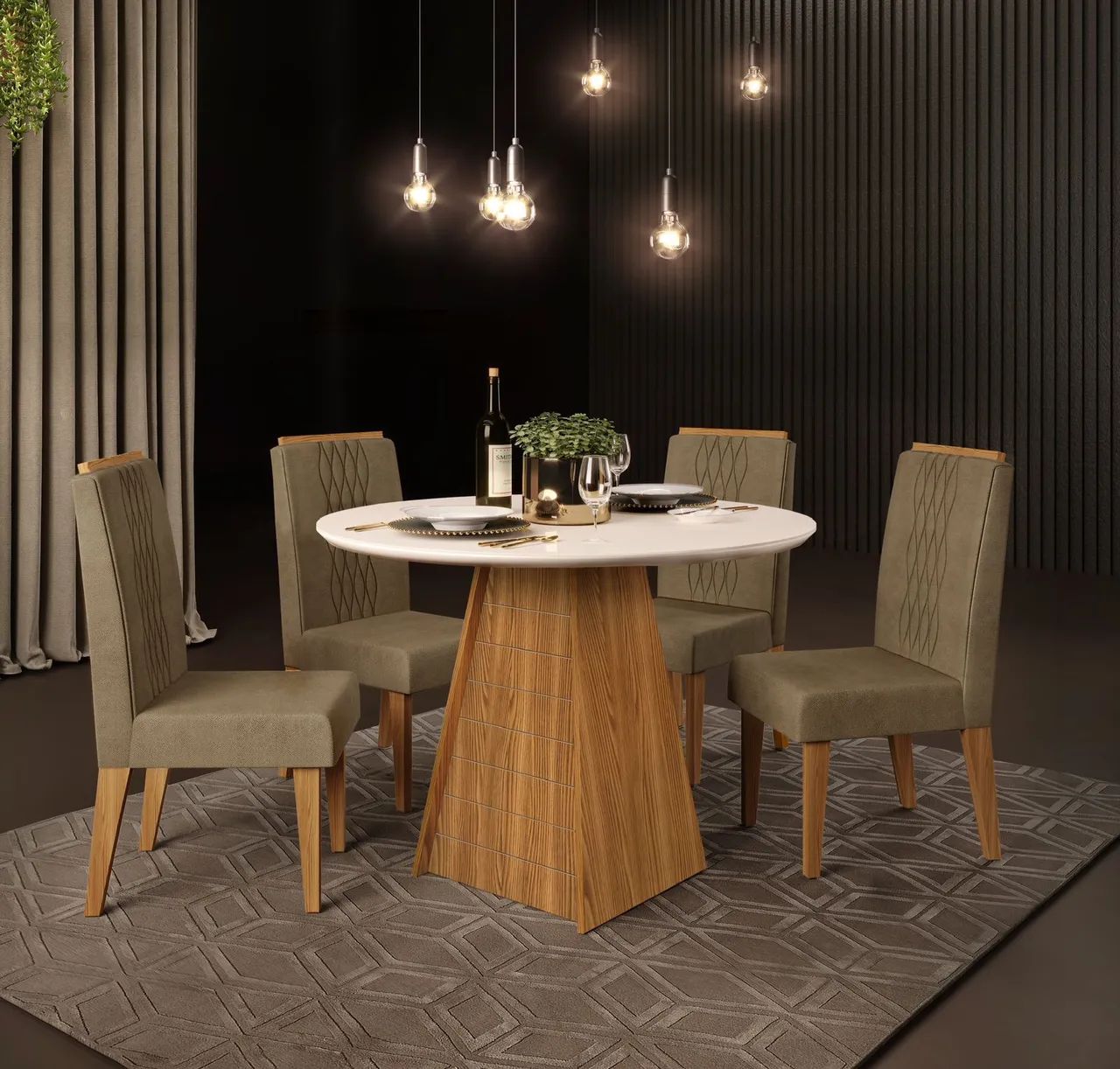 Mesa de Jantar Moderna para 4 Pessoas - Foto 4