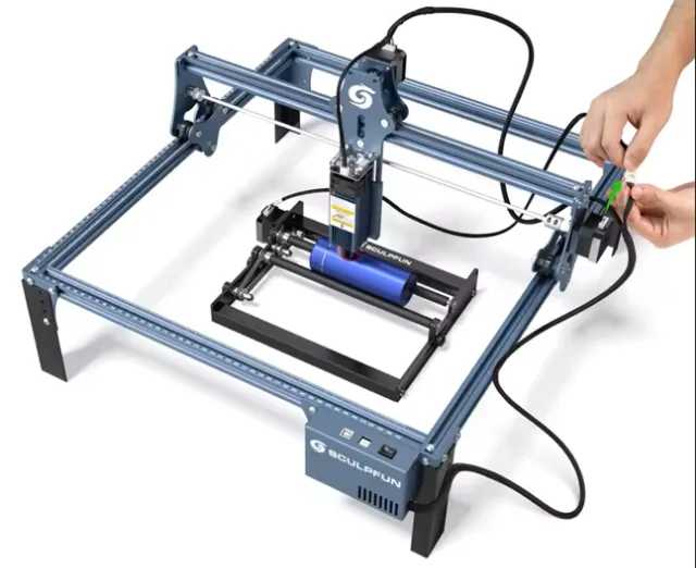 Gravadora laser Sculpfun S9 com rolo giratório e compressor ar