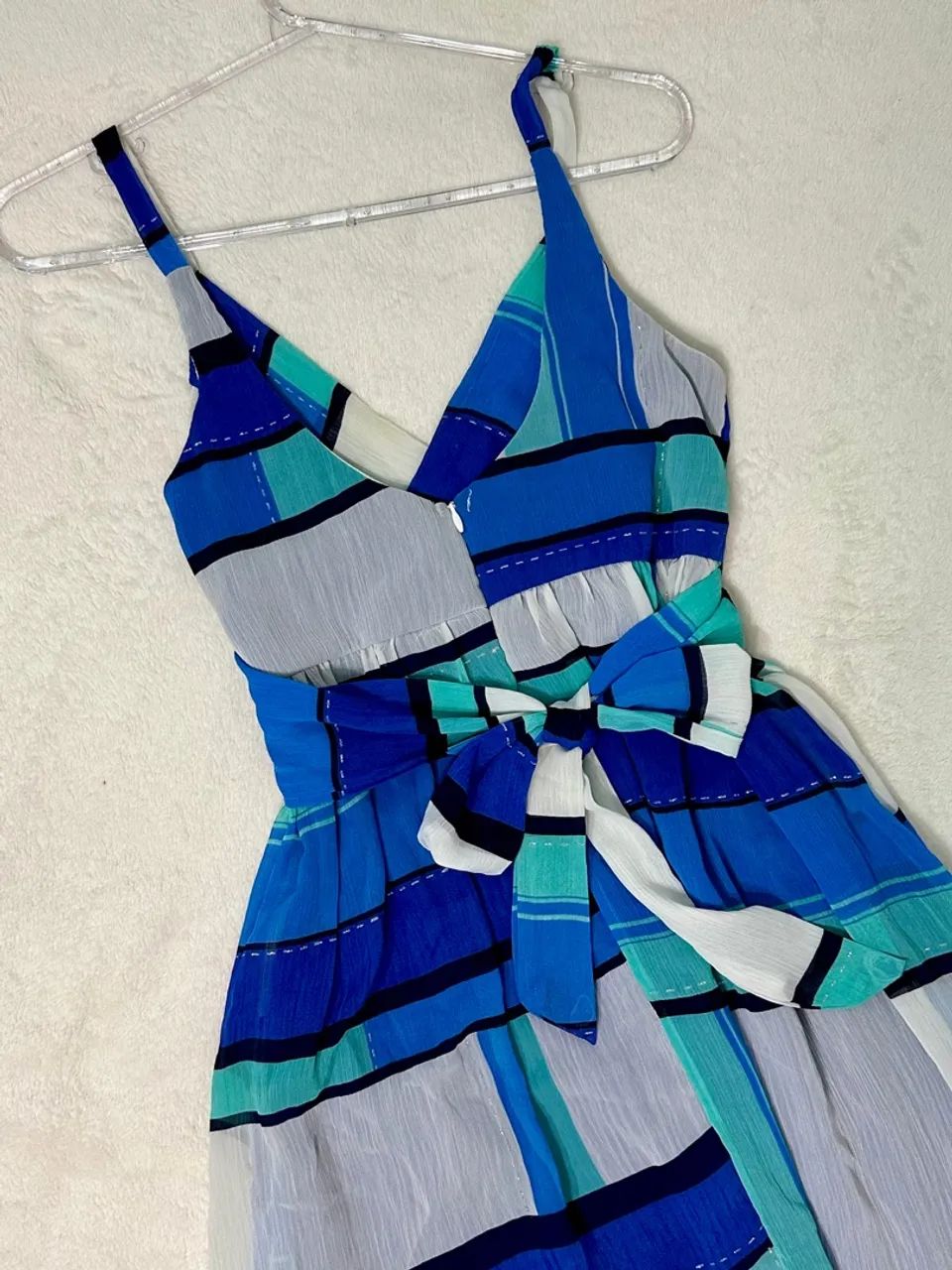Vestido Aquamar Azul e Branco  - Foto 4