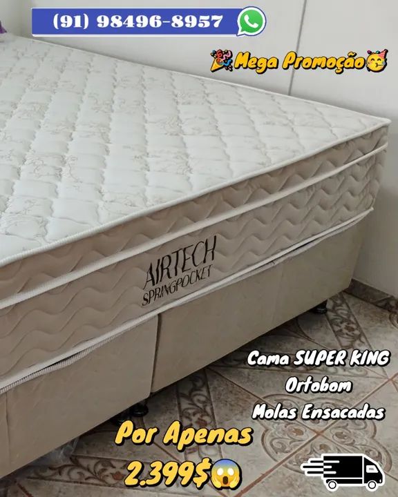 CAMA SUPER KING ORTOBOM MOLAS ENSACADAS  - Foto 2