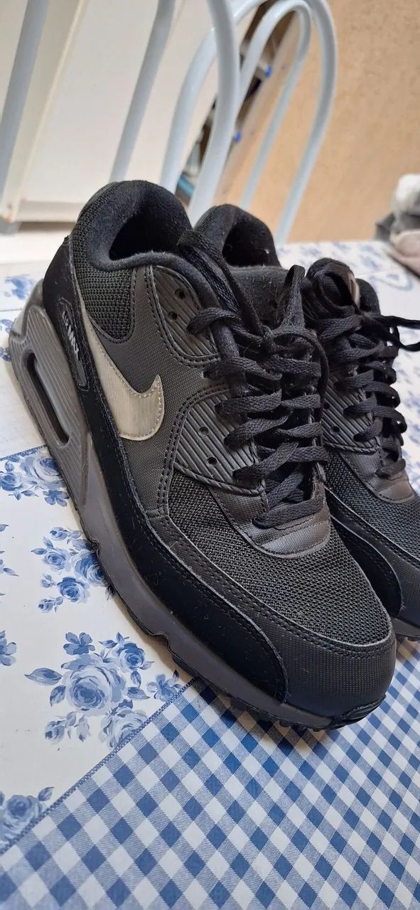 90 Essential Nike Air Max Cinza E Preto Tênis Nike Air Max 90