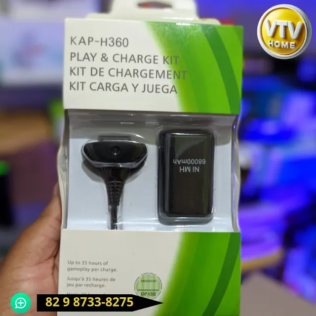 Bateria Xbox 360 Com Cabo + Entrega Grátis e Garantia 