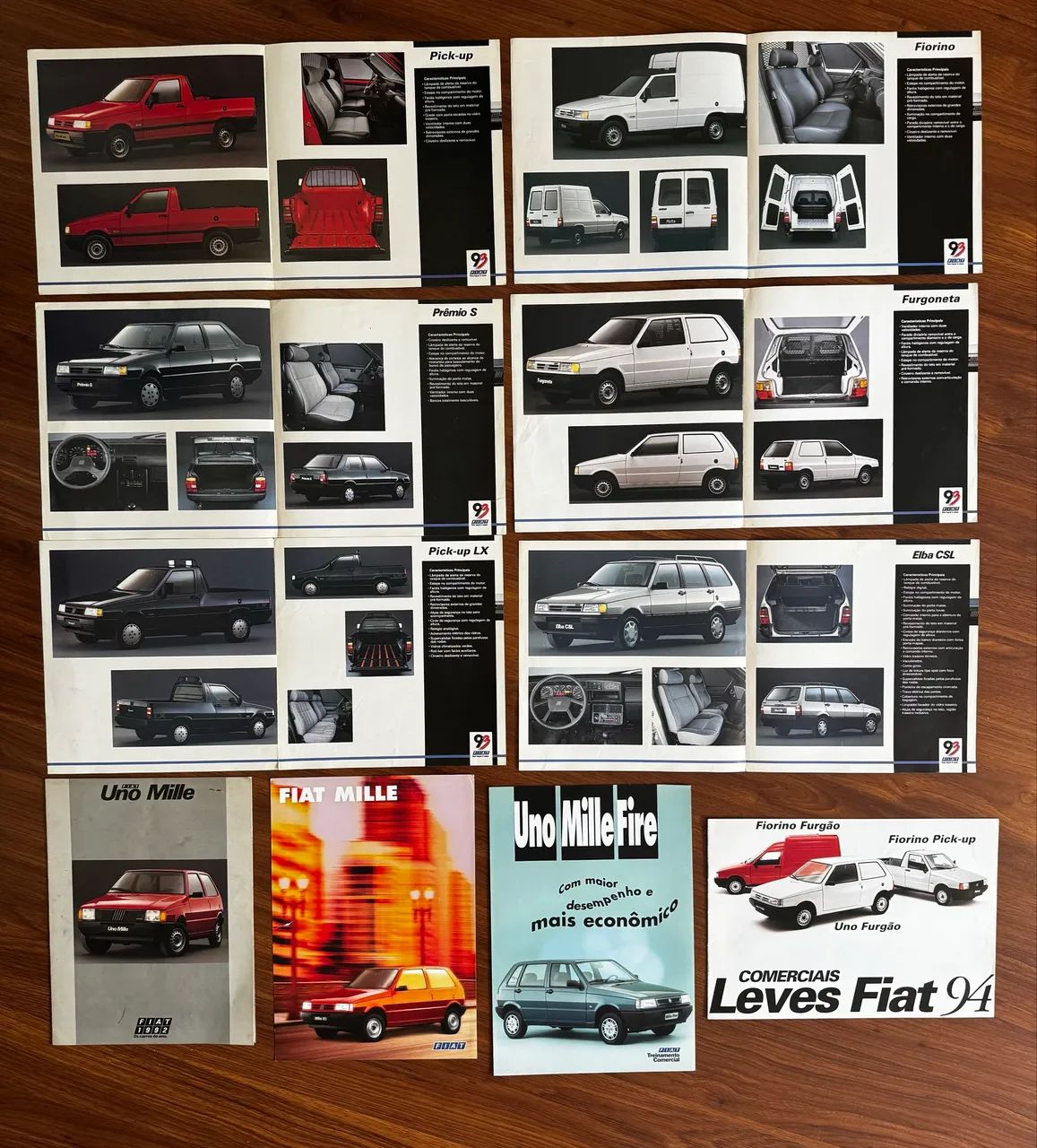 10 PROSPECTO FOLDER LINHA FIAT RARIDADE 250,00 CADA!
