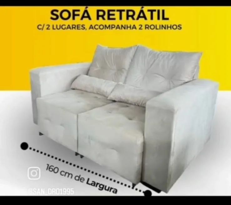 Sofá retrátil 2 e 3 lugares 