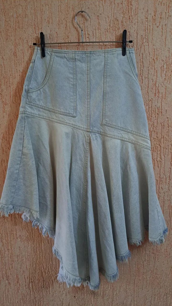 Saia jeans assimetrica - Foto 3
