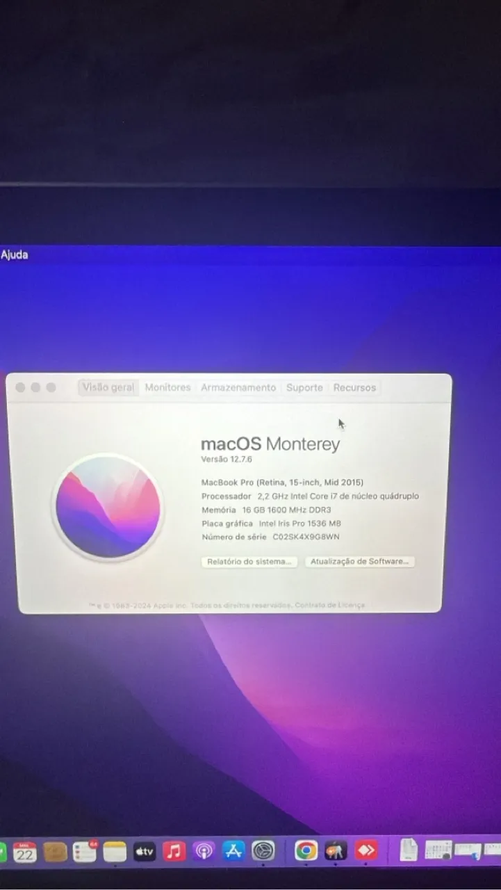 Macbook Pro 15" Retina Mid 2015 - Intel Core i7