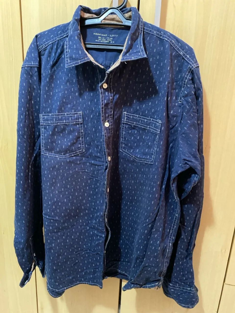 Camisa Social Masculina Azul Marinho
