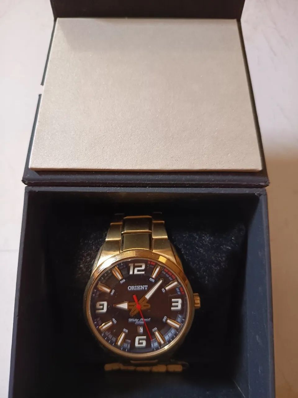 Relógio Orient Masculino Dourado - Foto 2