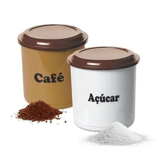 Conjunto de Pote de Café e Açúcar 