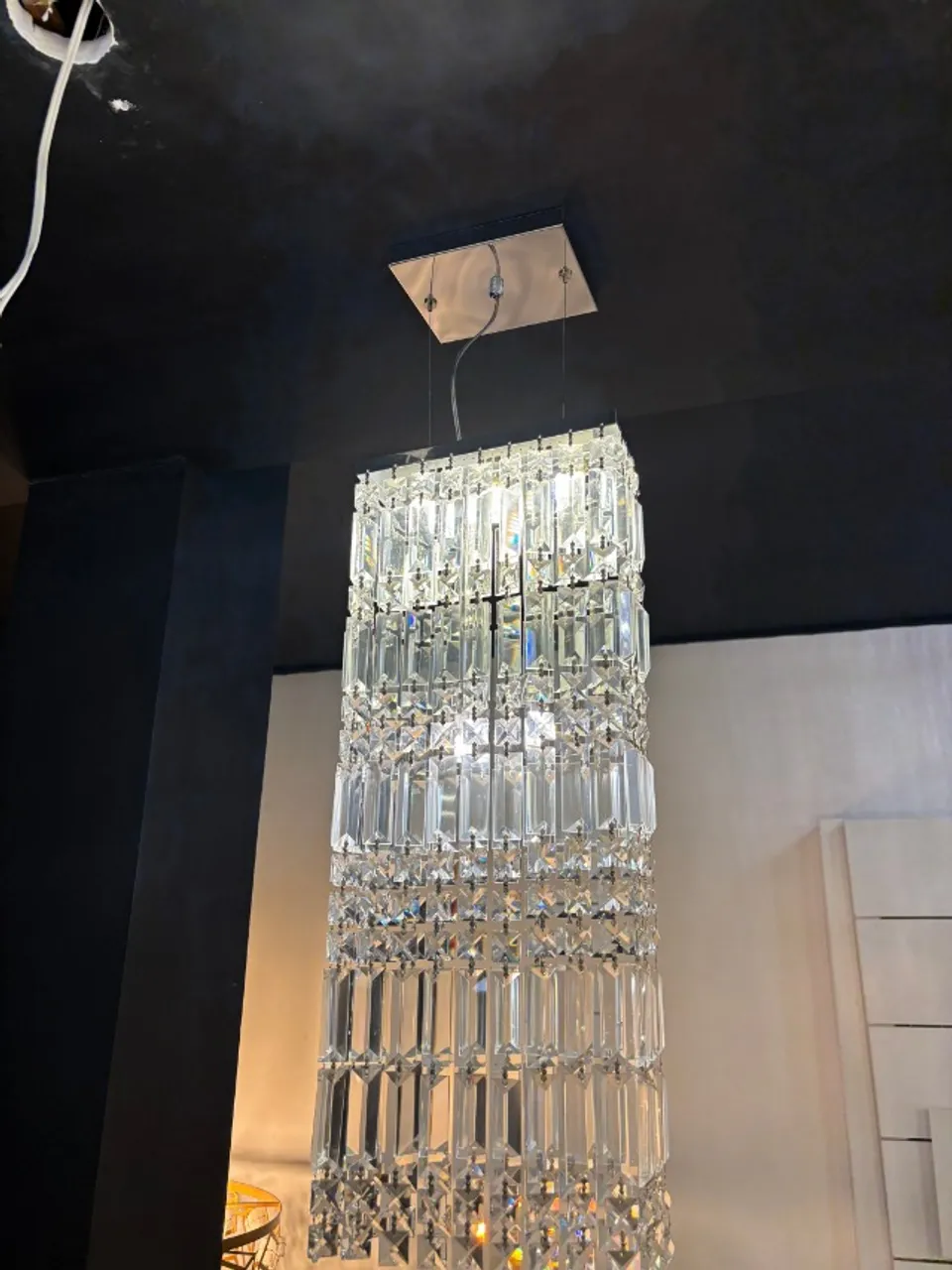 Pendente cristal formato retangular