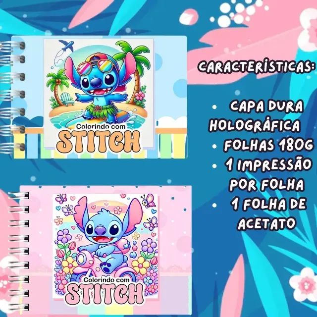 Livro De Colorir Lilo & Stitch Desenhos Lindos E Capa Dura