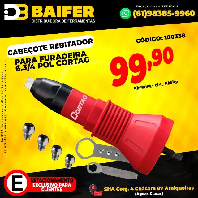 Cabeçote Rebitador Para Furadeira 6.3/4 Pol Cortag