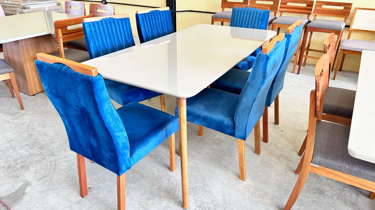 Mesa de Jantar 180x90  Perna de Aranha Com 6 Cadeiraa  - Foto 2